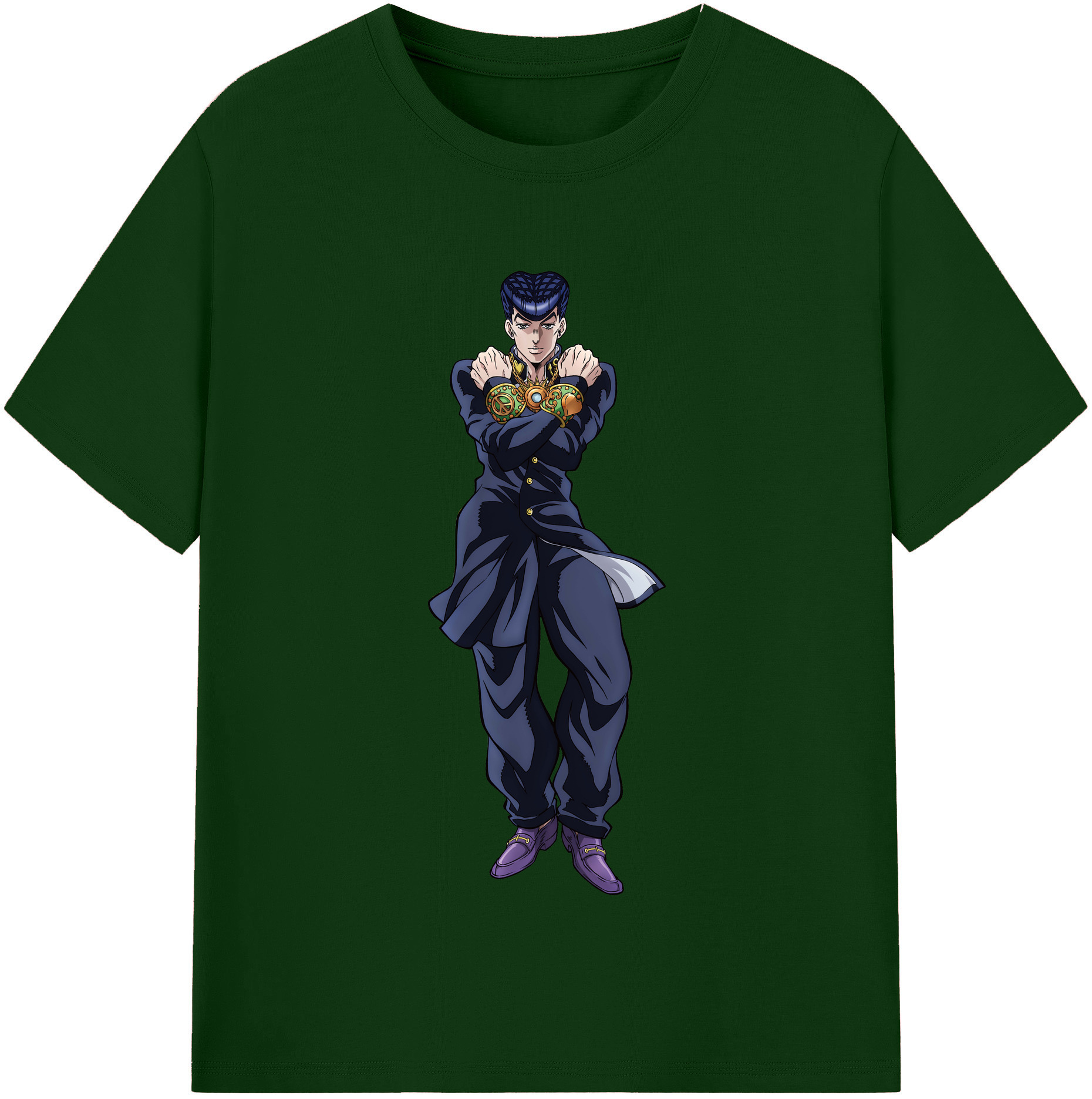 （画像用） ジョジョの奇妙な冒険 ひがしかた じょうすけ JoJo's Bizarre Adventure Higashikata Josuke 綿100％半袖Tシャツ（フロントプリント）